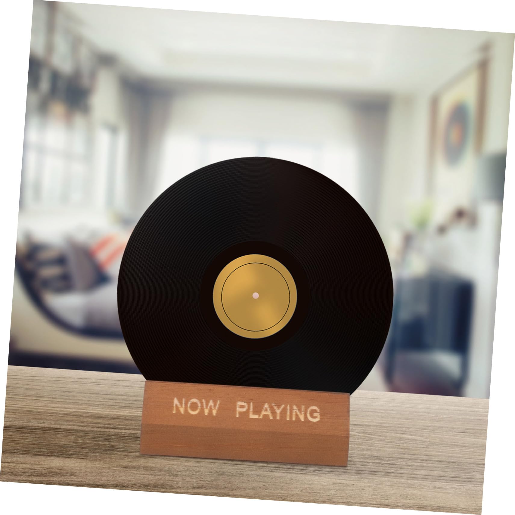 Amosfun 3 Pezzi portadischi in legno arredamento supporto in vinile giocare scaffale per esposizione di mensola vinili porta copertina dell'album portadischi in vinile di legno Brown