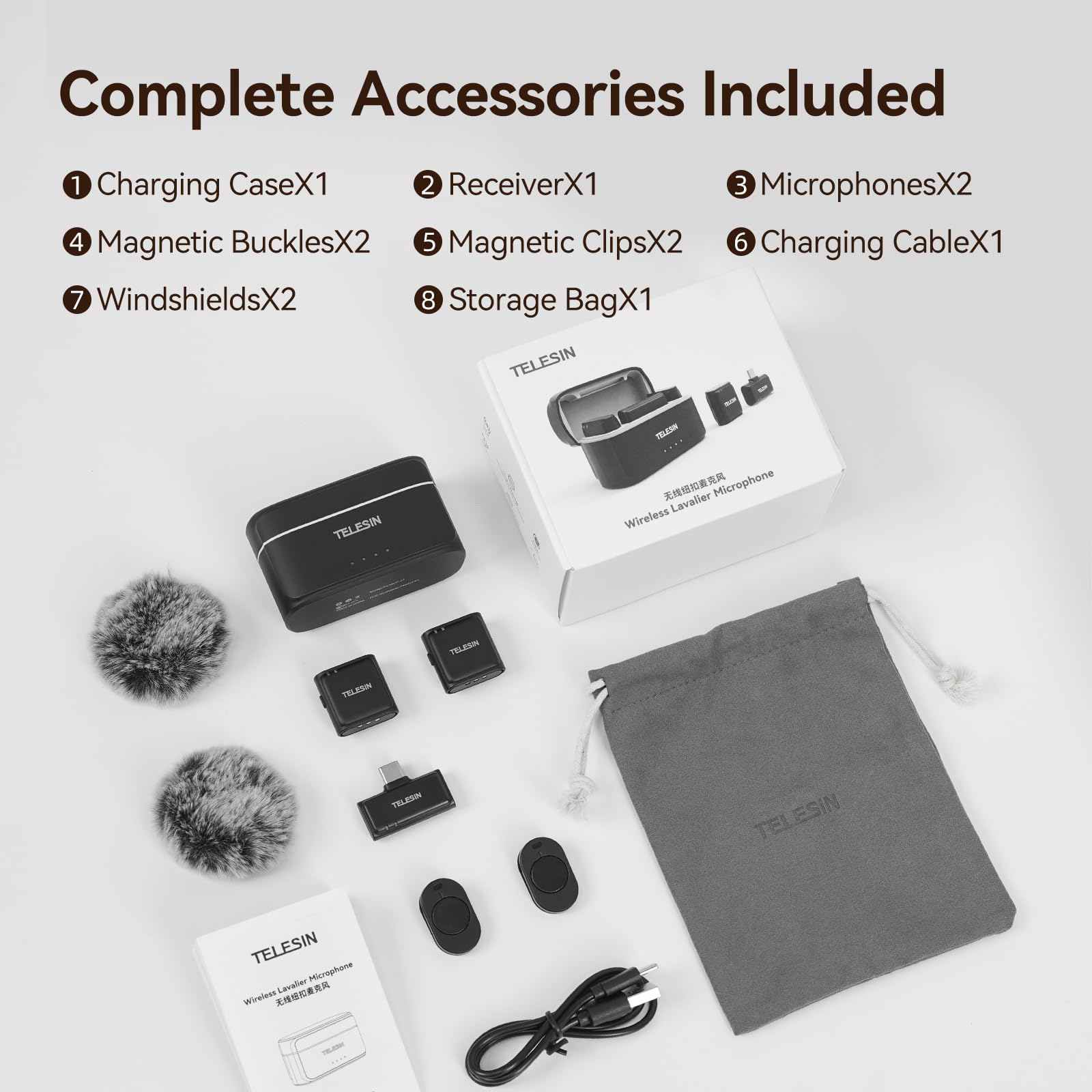 Amazon.com: TELESIN°Wireless Lavalier Microphone with Charging