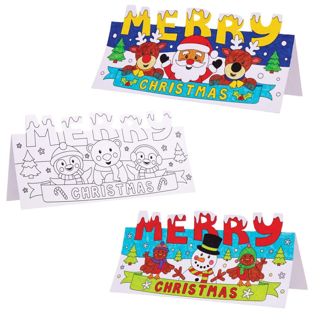 Baker Ross AT301 Christmas Colour in Pop-Up Card, Festive Arts and Craft (Pack of 10), Assorted