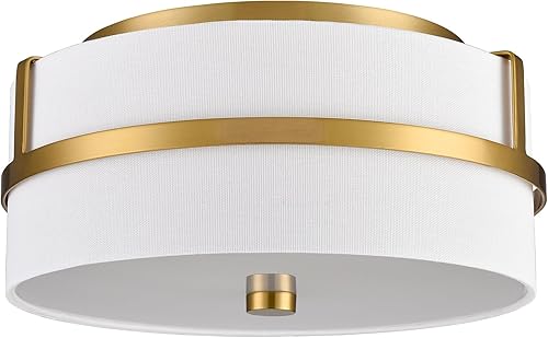 Miniatura 7 de HYDELITE Lámpara de techo LED dorada con pantalla de tela blanca 3000k-5500k, 24W, 1600LM
