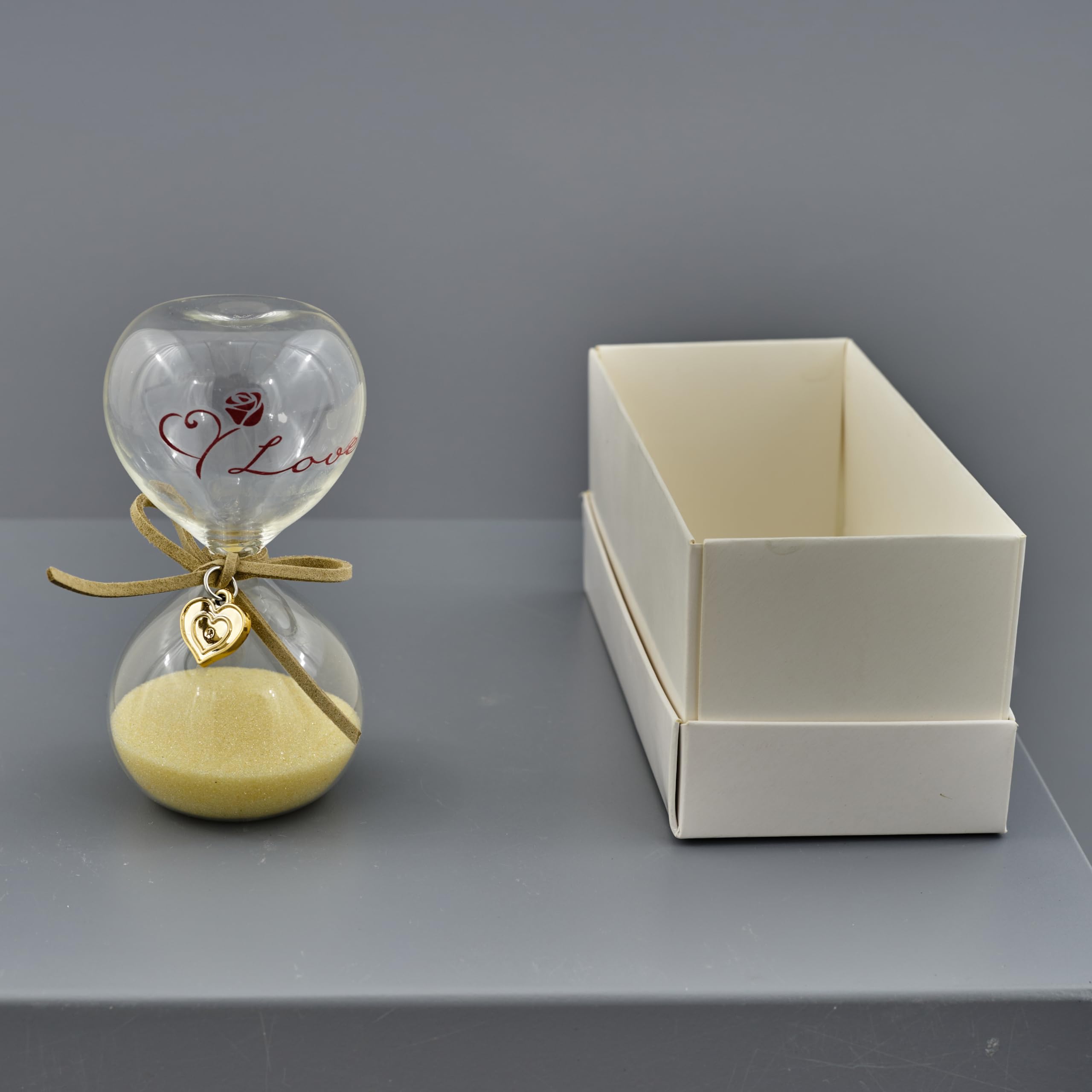 Doni Bomboniere Matrimonio 6PZ Clessidra con Sabbia Ocra Partecipazioni Utili 50 Anniversario Promessa Complete Wedding Idee Originali Economiche Eleganti Nozze Particolari al Collo Nastrino Bianco E