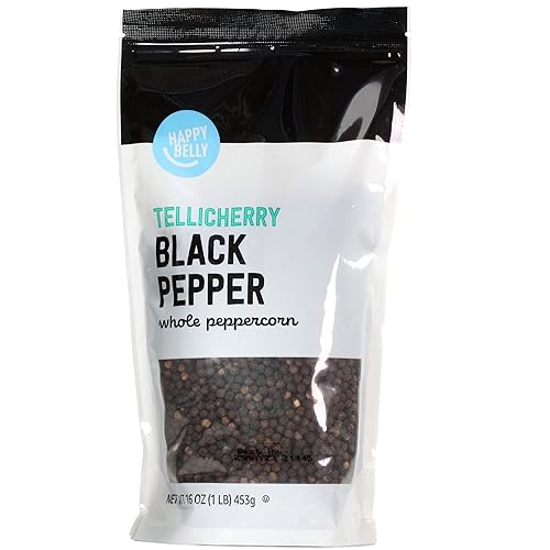Tienda Brand - Happy Belly Tellicherry Black Pepper Whole Peppercorn 16 Ounces