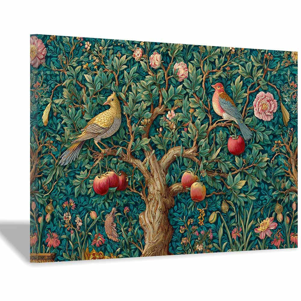 ZAMAEIU Tree of life wall art Branch-Adorned Tree abstract canvas wall, For Bathroom, Living Room, Bedroom, Office.Gift for Home Decor(green)-50x70cm Framed