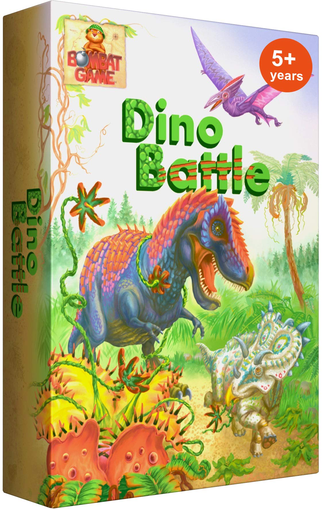 Dino Battle - Award Winning Logic Family Board Game for Kids 7 and Up. Fun, Strategy, Brain Stimulating Dinosaur Games for 2-4 Players. Line up a Row of Creatures Fastest. Magnetic Tiles