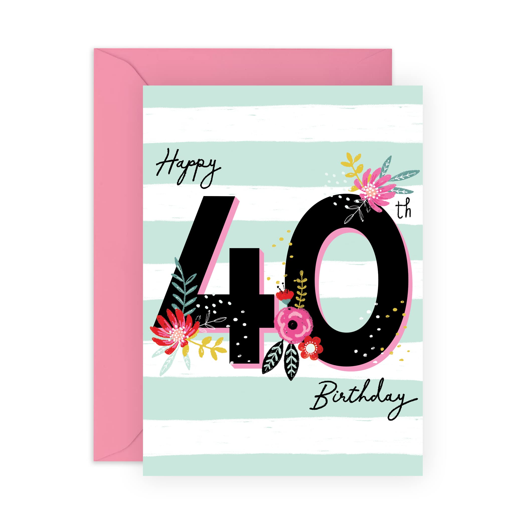 Tarjetas Para 40 Años Graciosas Tarjeta Cumpleaños 40 Años - Diseño Gracioso | Interior Blanco | Papel 280g | Hecha En España Regalo Mujer Cumpleaños