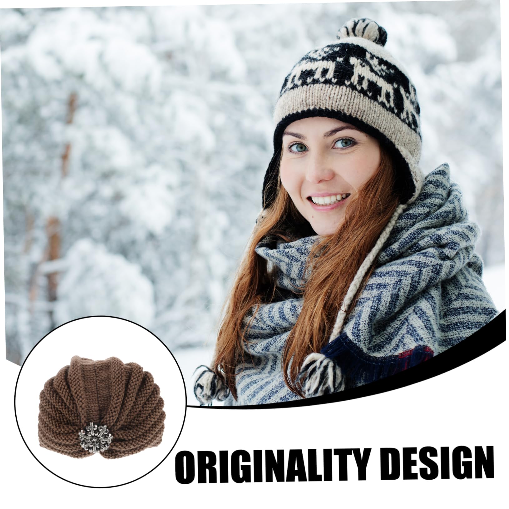2piezas Gorro Para Mujer Gorro De Punto Cálido y Elegante Para Otoño Beanie De Moda Color Khaki Para Uso Exteriores y Casa