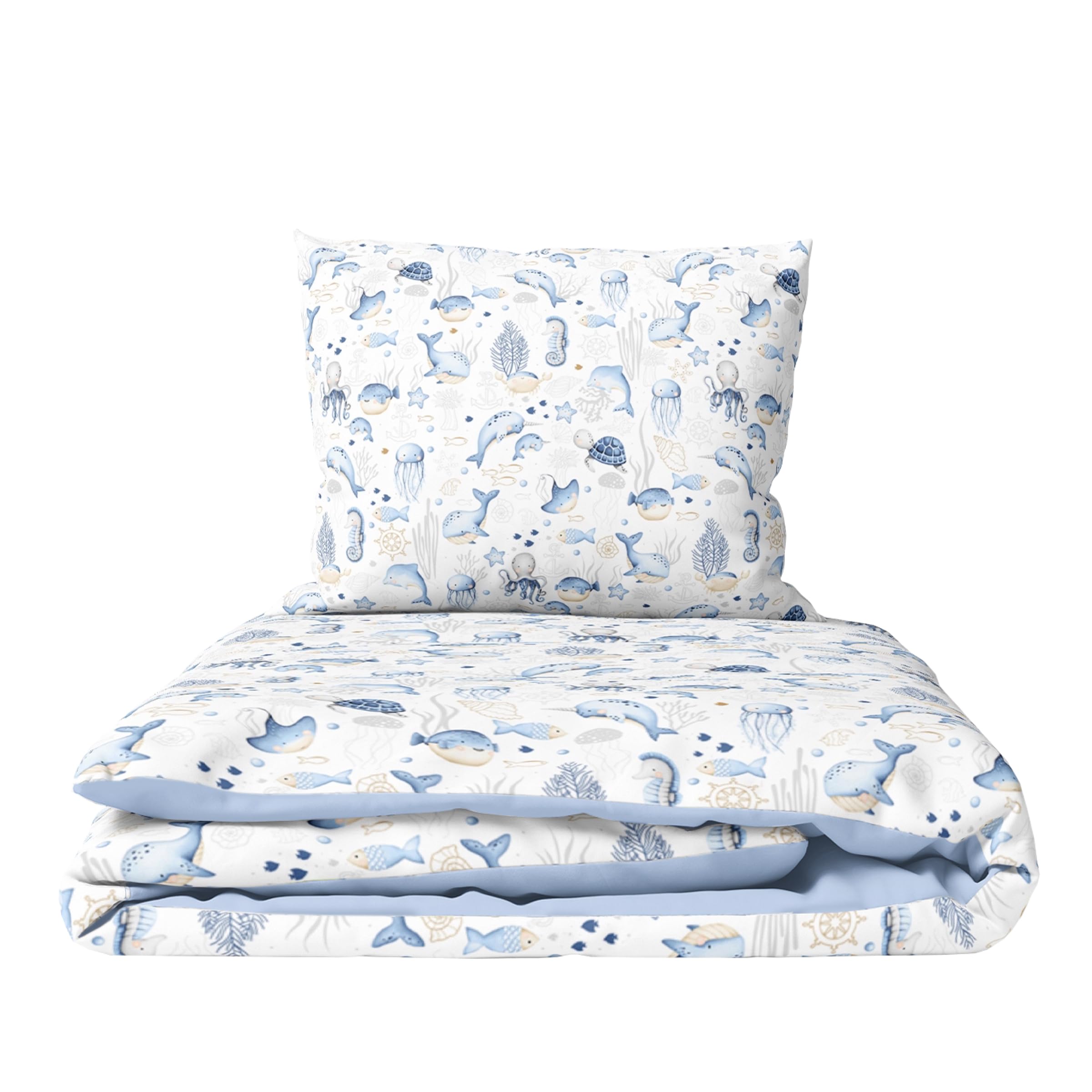 Baby Comfort 2 Piece Children Quilt Duvet & Pillow Set 80x70 cm 12M+ (Ocean), Pattern 33, 80/70