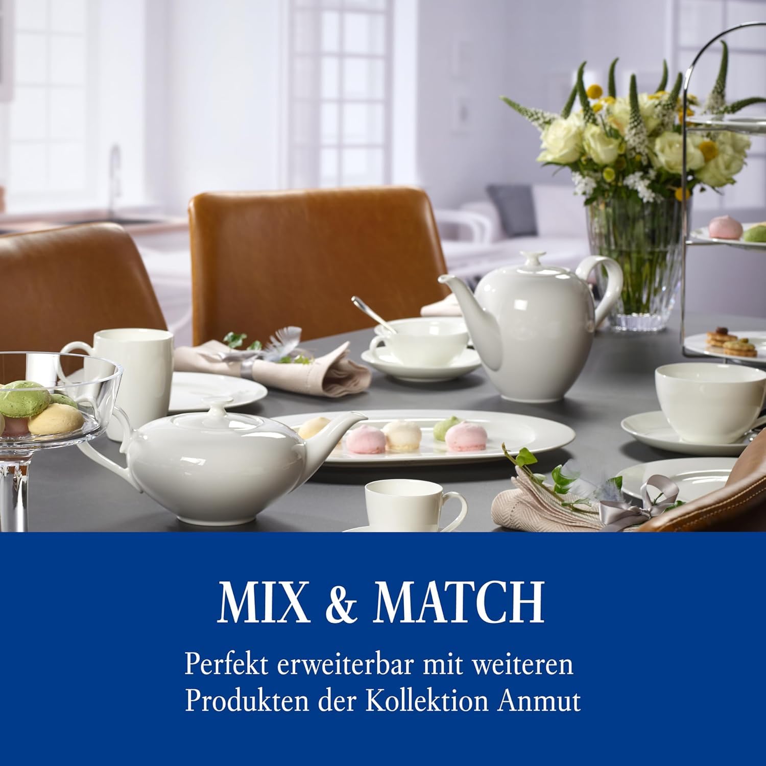 Villeroy & Boch – Anmut, etażerka z wysokiej jakości stali nierdzewnej, 3-poziomowy talerz do serwowania do bufetu na lunch, 40 cm, stal nierdzewna