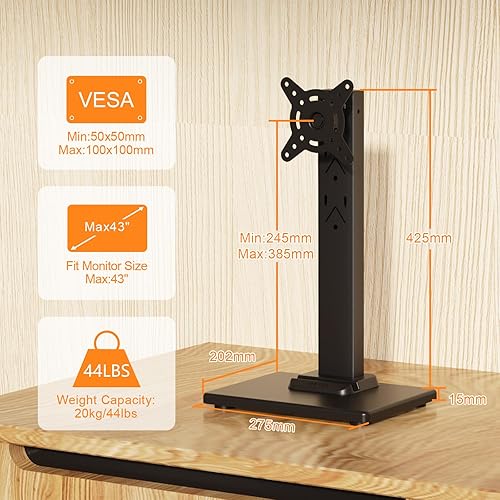 Miniatura 2 de Suptek Soporte de escritorio independiente para monitor de computadora LCD individual para pantalla de 13 a 43 pulgadas con giratorio, altura