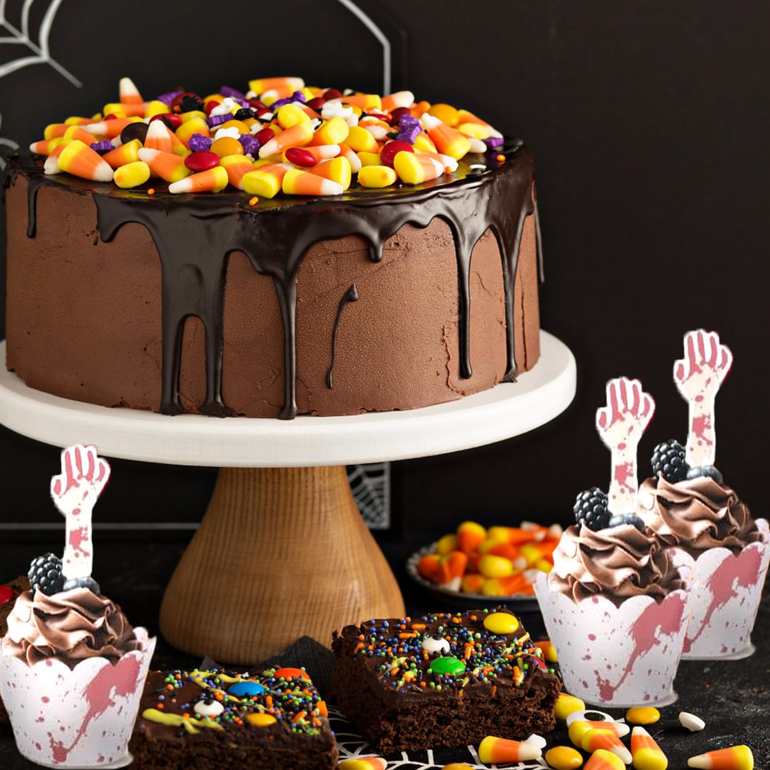 Decorazione per torta di Halloween, 48 Pezzi Halloween Cupcake Topper, Halloween Topper Decorativo, Halloween Party Torta Decor, decorazione della festa di Halloween, usati per le torte, cupcakes