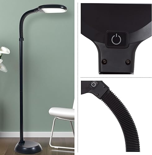 Miniatura 6 de Lavish Home Adjustable LED Floor Lamp with Bendable Neck - Full Spectrum Natural Sunlight LED Lamp for Bedroom and Living Room - Reading, Craft, and
