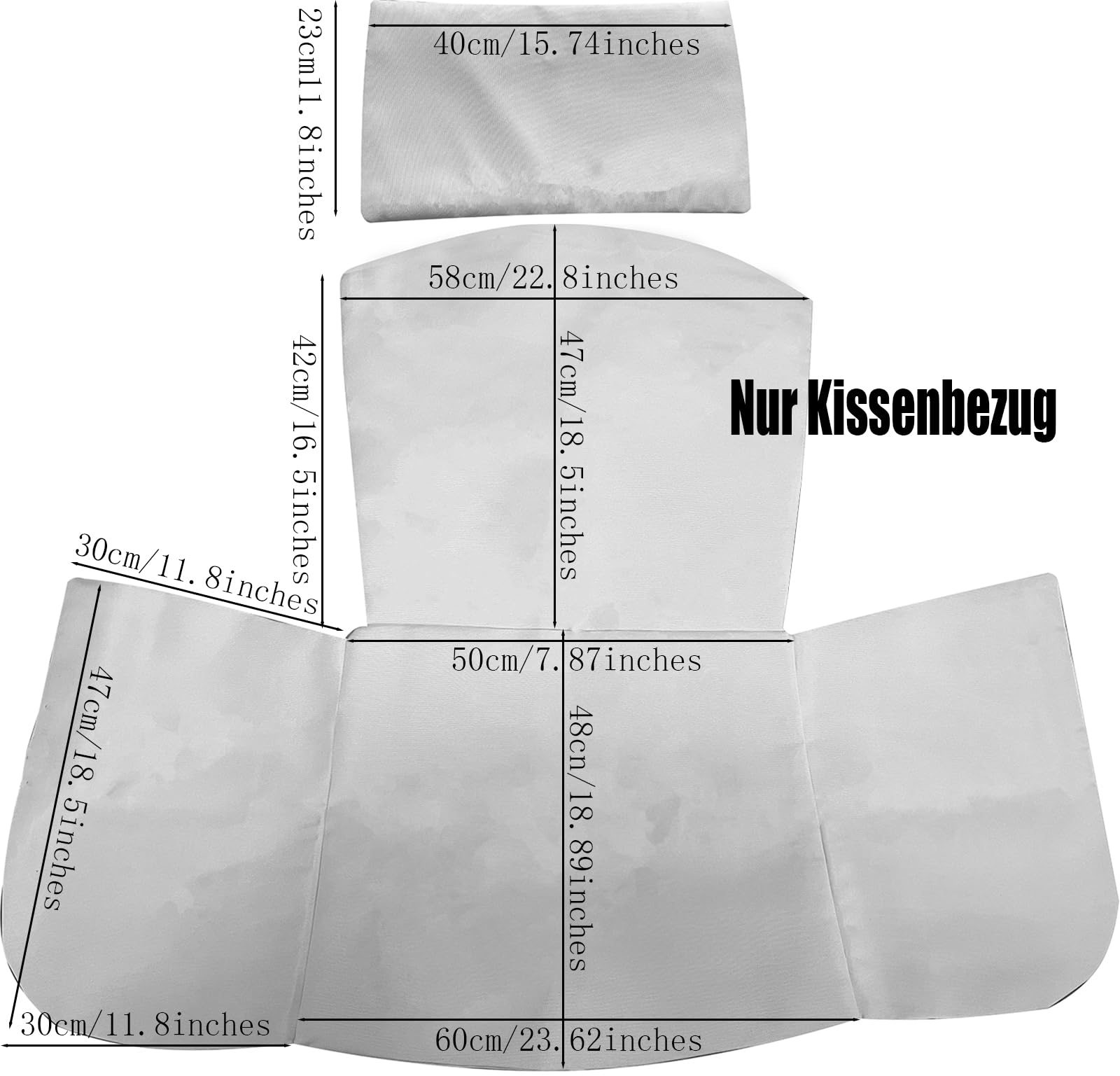 Eierstuhl-Kissen-Ersatzbezug, Outdoor-Schaukelstuhl-Sitzkissen-Ersatzbezug, Waschbares, Verdicktes HäNgesessel-Kissen, Nur Bezug (Nur EIN Bezug)(A)
