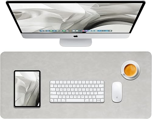 Protector de cuero para escritorio, alfombrilla de mouse de cuero, alfombrilla de escritorio de poliuretano de doble cara, alfombrilla de mouse para