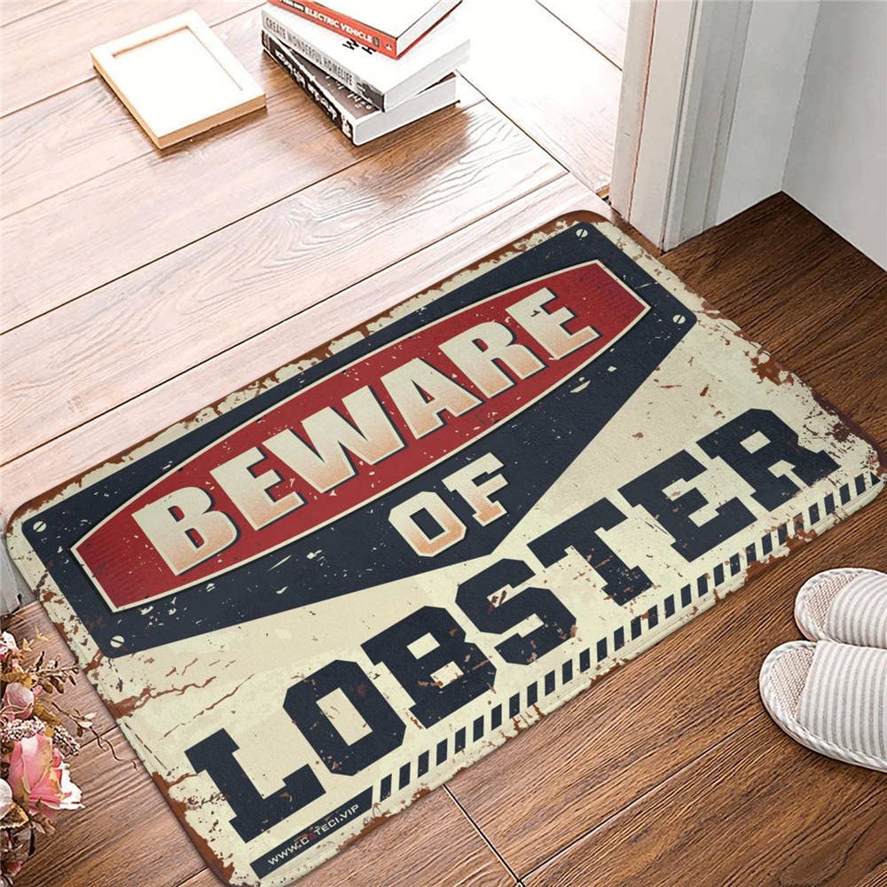 Tapis de porte d'entrée extérieur Halloween Beware of Lobster Rug 65x90 cm