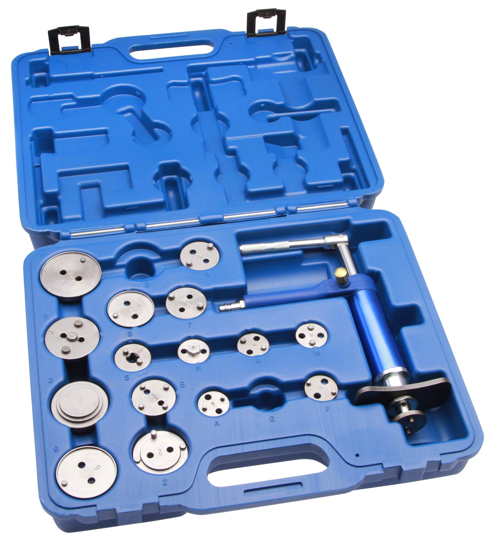 otgerlensker products Coffret de 16 pièces pour repousser Les Pistons de Frein, avec Levier Rotatif Gauche et Droit, adaptateurs universels et raccord d'air comprimé 1/4