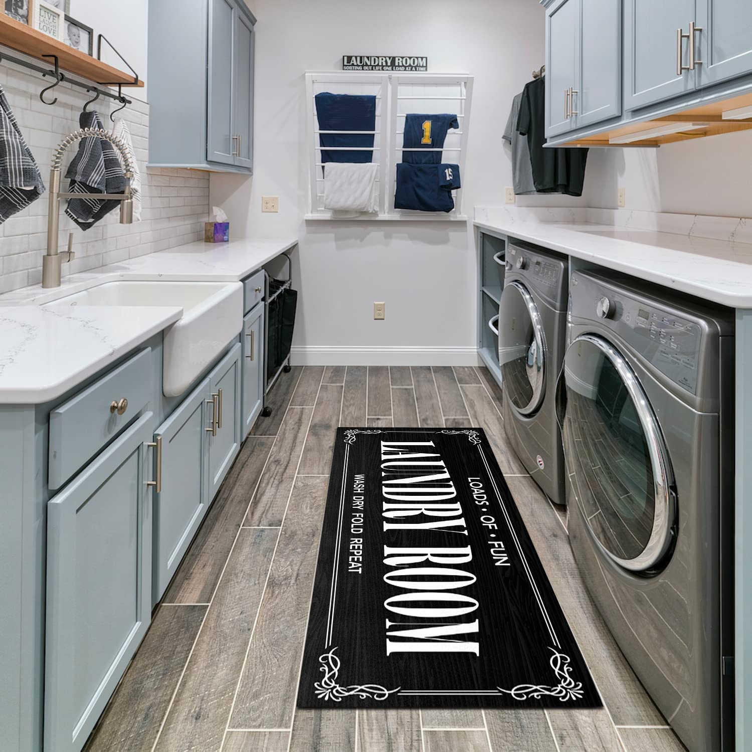 GETITEZY Laundry Room Rug Non Slip Laundry Rugs and Mats for Laundry Room Decor Washable Runner Rug for Laundry Room, Bathroom, Mudroom, Kitchen, 17