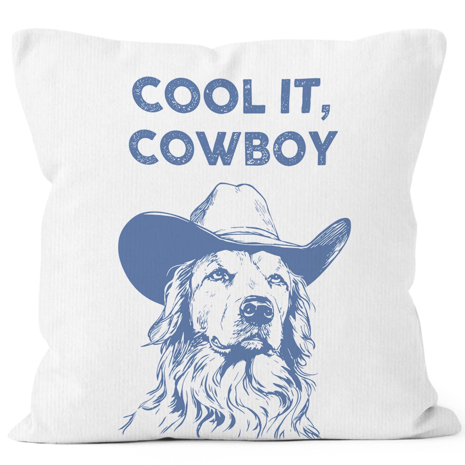 MONALET Preppy Cowboy Dog Throw Pillow Covers 18x18, Trendy Western Decor Pillow Cases Gifts for Teen Boys Dorm Room Bedroom Living Room, Retro