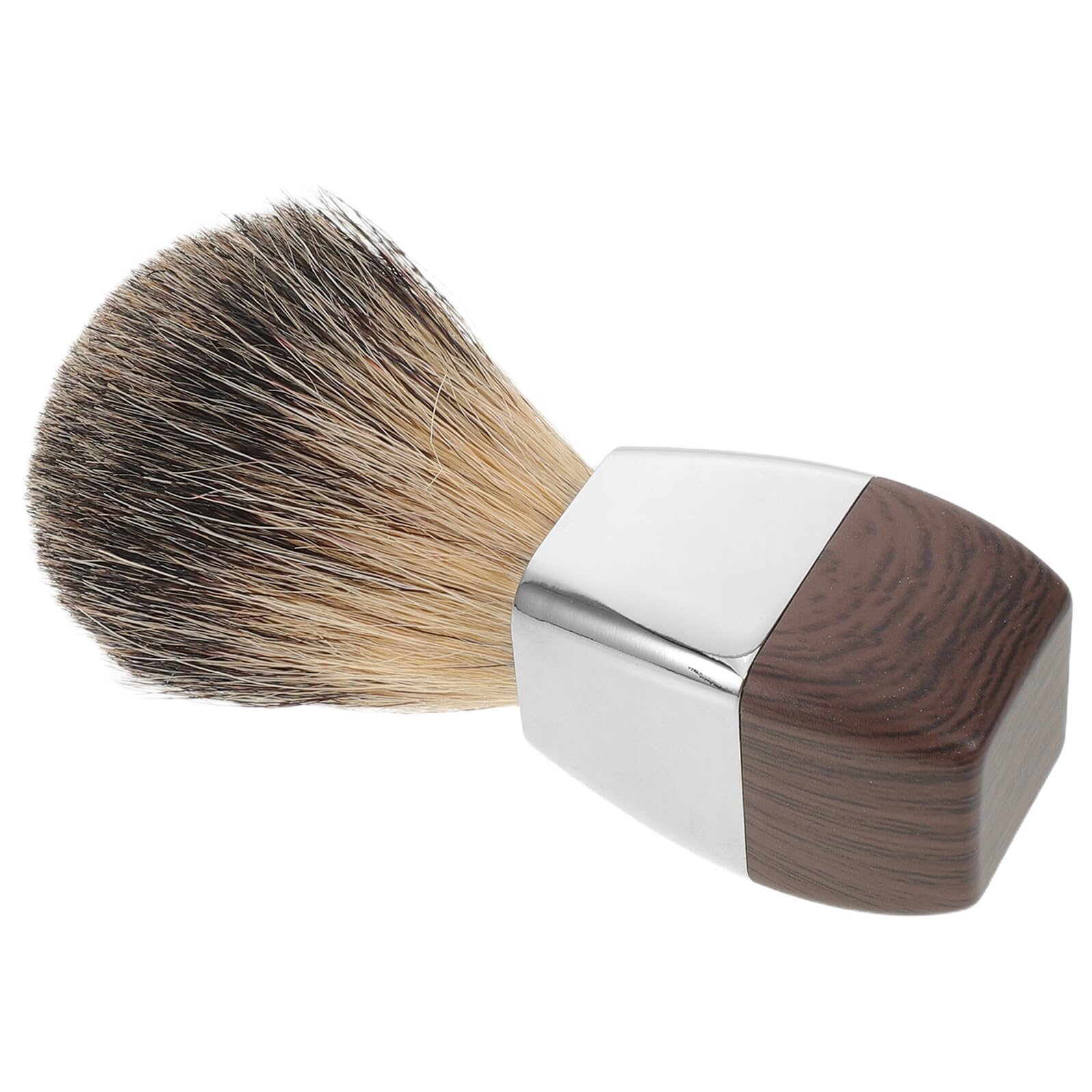 Pennello da Barba in Tasso 3001, Legno e Metallo, Coffee | Impugnatura Salda, Delicato su Tutti i Tipi di Pelle, Accessorio Uomo per Rasatura e Cura del Viso