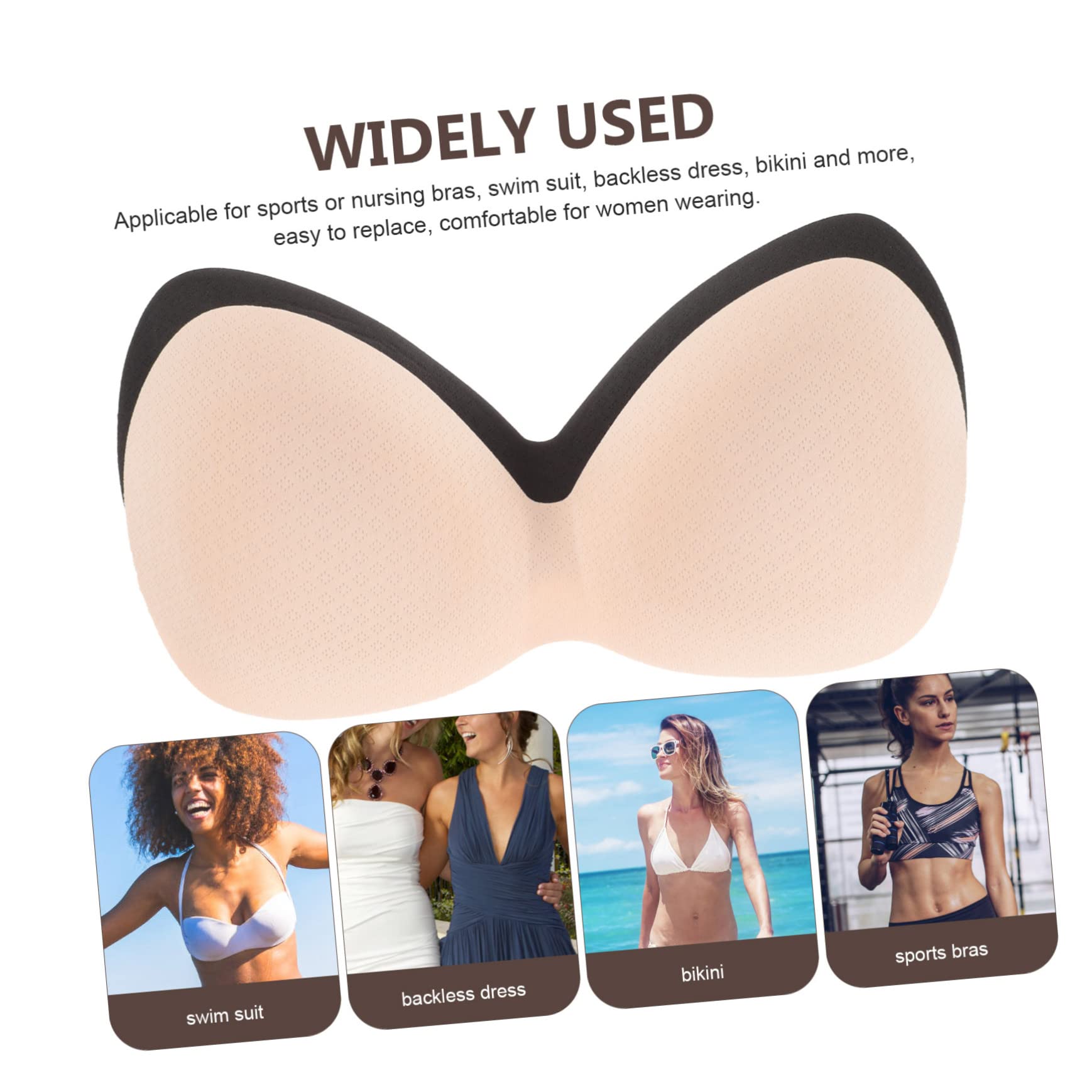 20piezas Almohadillas De Sostén Extraíbles De Gel Para Sujetadores Rellenos Transpirables y Suaves Perfectos Para Yoga Deportivos y Bikinis Piel