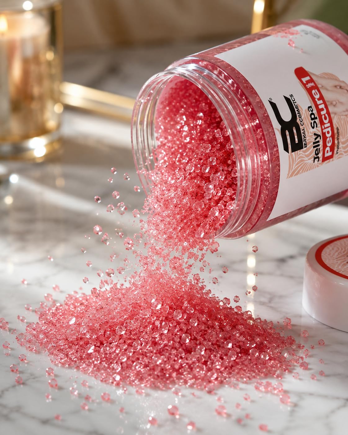 Bernal Cosmetics Kit Jelly Spa Pedicure Frutos Rojos, Tratamiento Profesional para Pedicura, Paso 1 (750 g) + Paso 2 (1250 g)