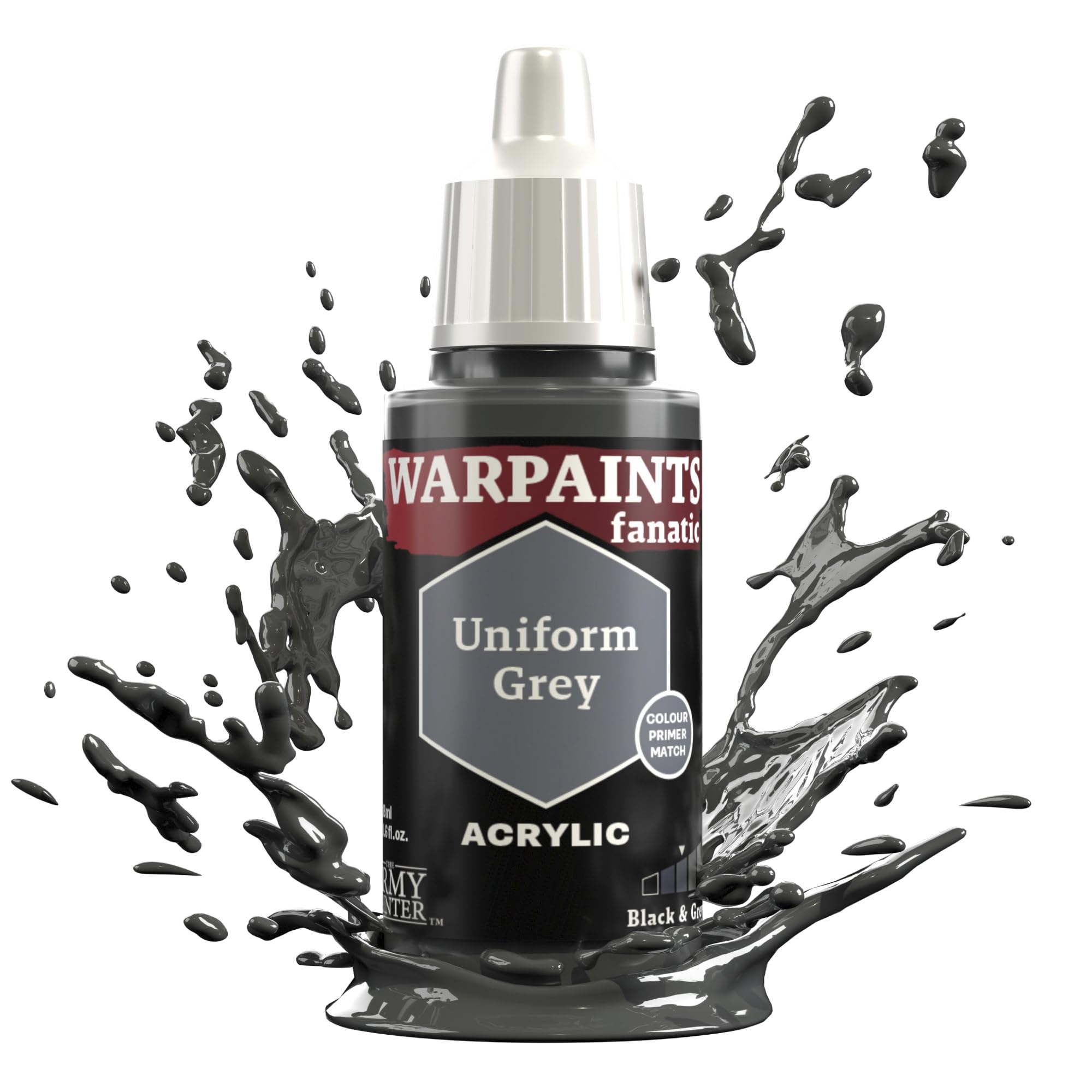 The Army Painter, Warpaints Fanatic Uniform Grey Single Acrylics, Miniature Hobby Painting, Quality Paint for Miniature Wargaming