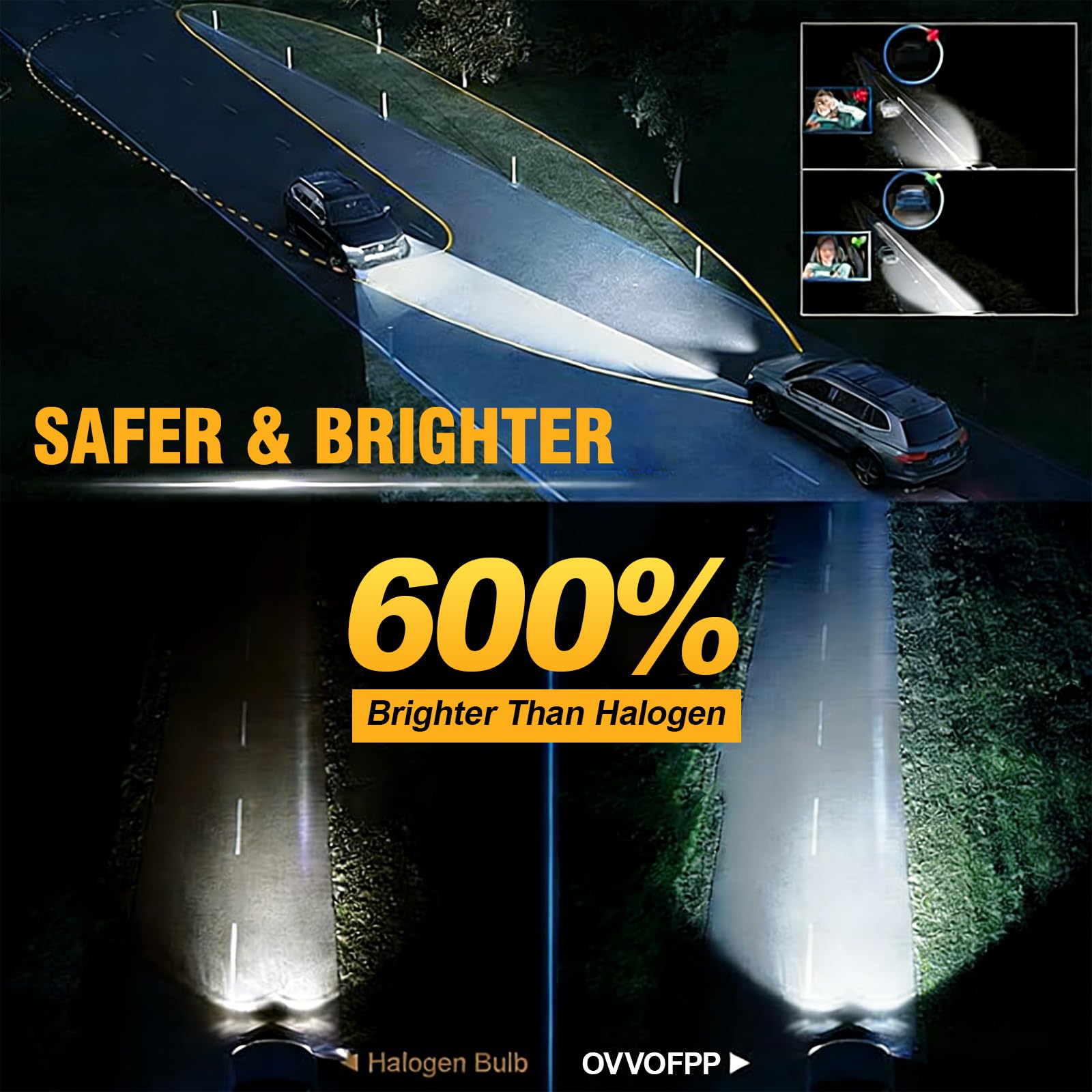 OVVOFPP H4 LED 36000 lm 7000 K 180 W zimny biały, żarówki LED H4 do reflektorów samochodowych i motocyklowych, rozmiar identyczny jak halogenowe, żywotność ponad 60 000 godzin, 2 szt.