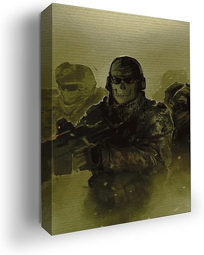 Call of Duty - Lienzo decorativo para pared de videojuegos de 12 x 16 pulgadas, impresión HD y marco de madera, decoración de pared moderna para