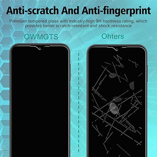 Miniatura 5 de OWMGTS Protector de pantalla de privacidad 2+2 para Samsung Galaxy A14 5G (paquete de 2) Protector de pantalla de vidrio templado privado frontal +