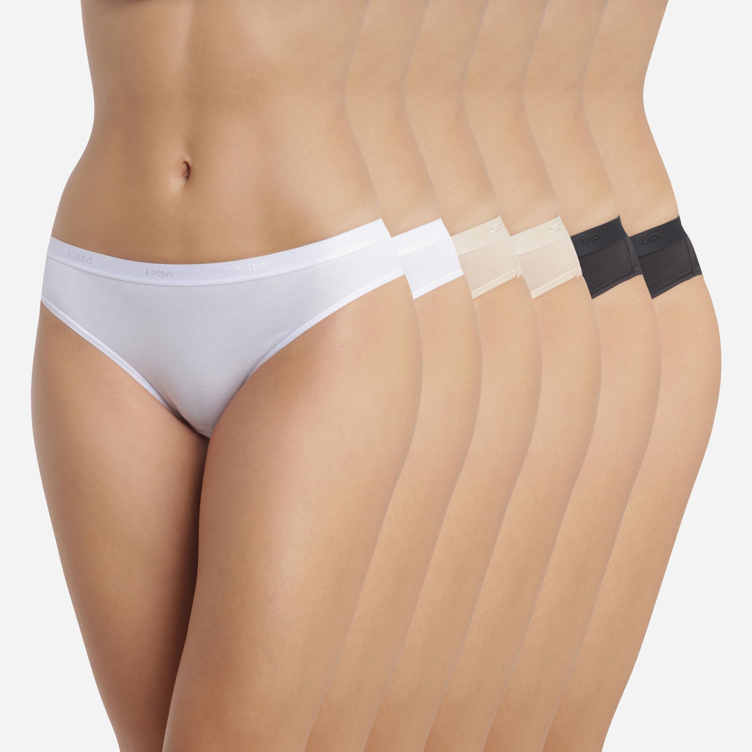 Lot de 6 culottes DIM en coton EcoDIM, conçues pour le confort et la douceur au quotidien.