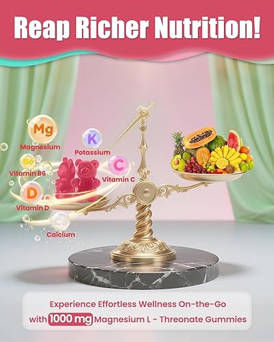 Miniatura 3 de Gomitas de magnesio L-treonato de 1000 mg, sin azúcar, suplemento de magnesio vegano para niños y adultos, apoyo muscular y del sistema nervioso,
