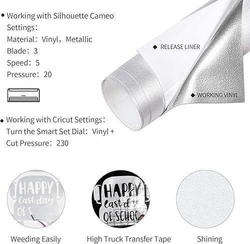 Miniatura 2 de Rollo de vinilo adhesivo permanente con purpurina plateada de 12 pulgadas x 6 pies para decoración interior del hogar, manualidades, decoración