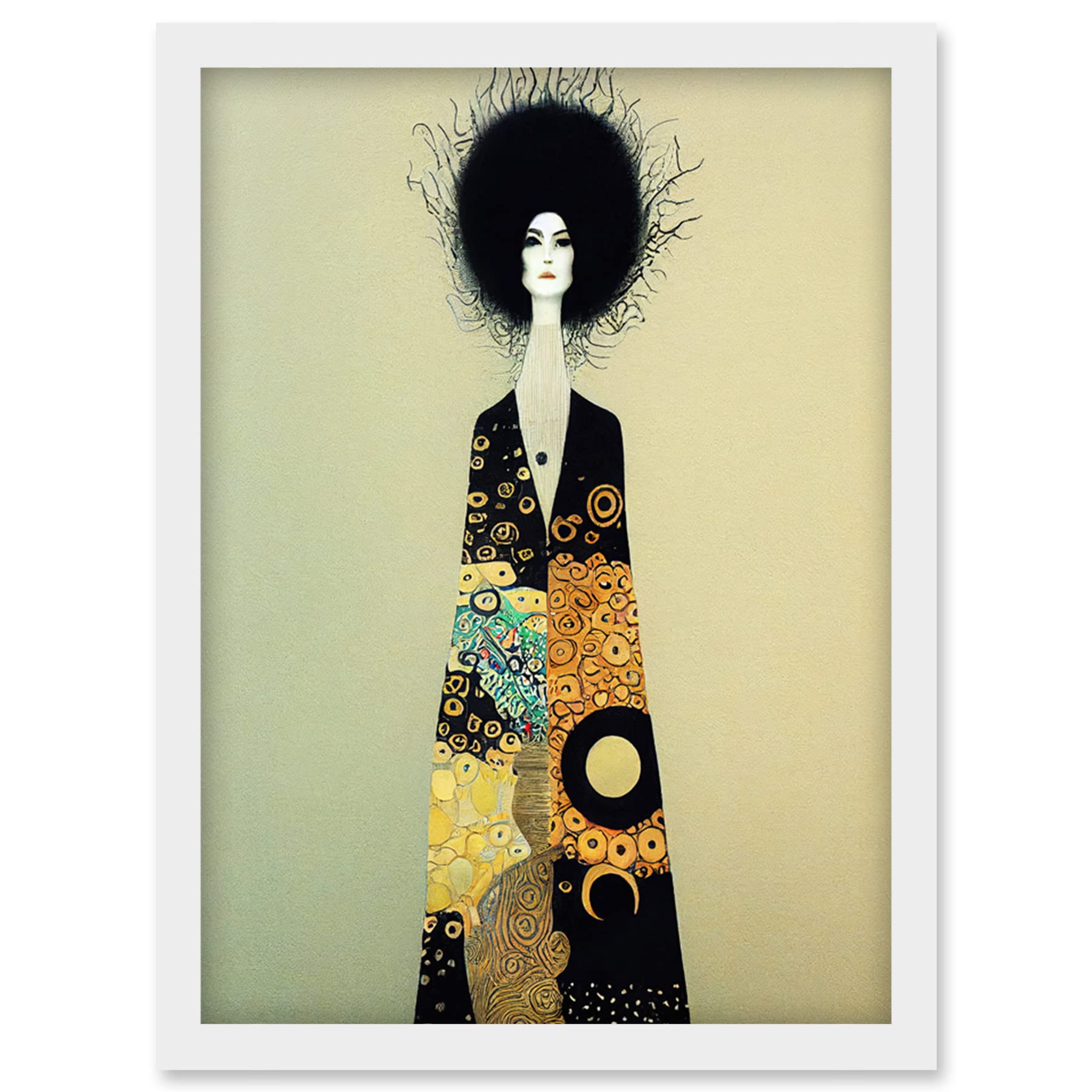 Framed Wall Art Print - Gustav Klimt Style Dress Artwork - A4 Size