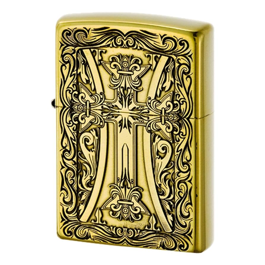クロスデザイン ZIPPOライター Zippo 46479, Brass Religious Cross Design, Brushed Chrome
