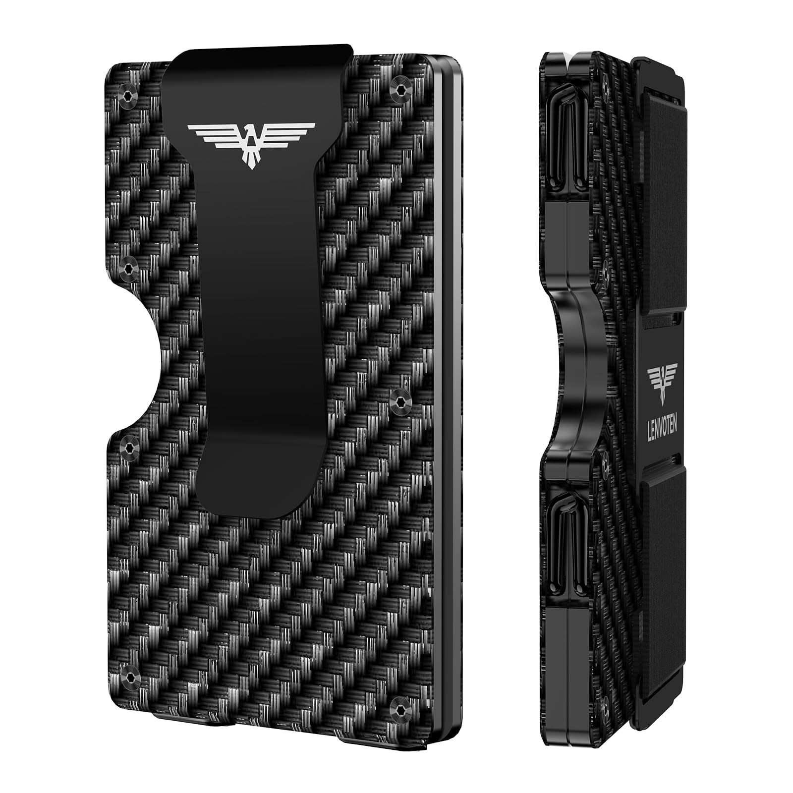 Lenvoten Wallet for Men, Money Clip Wallet with Cash Strap, Slim Card Wallet, RFID Blocking Card Holder, Holds up to 20 cards