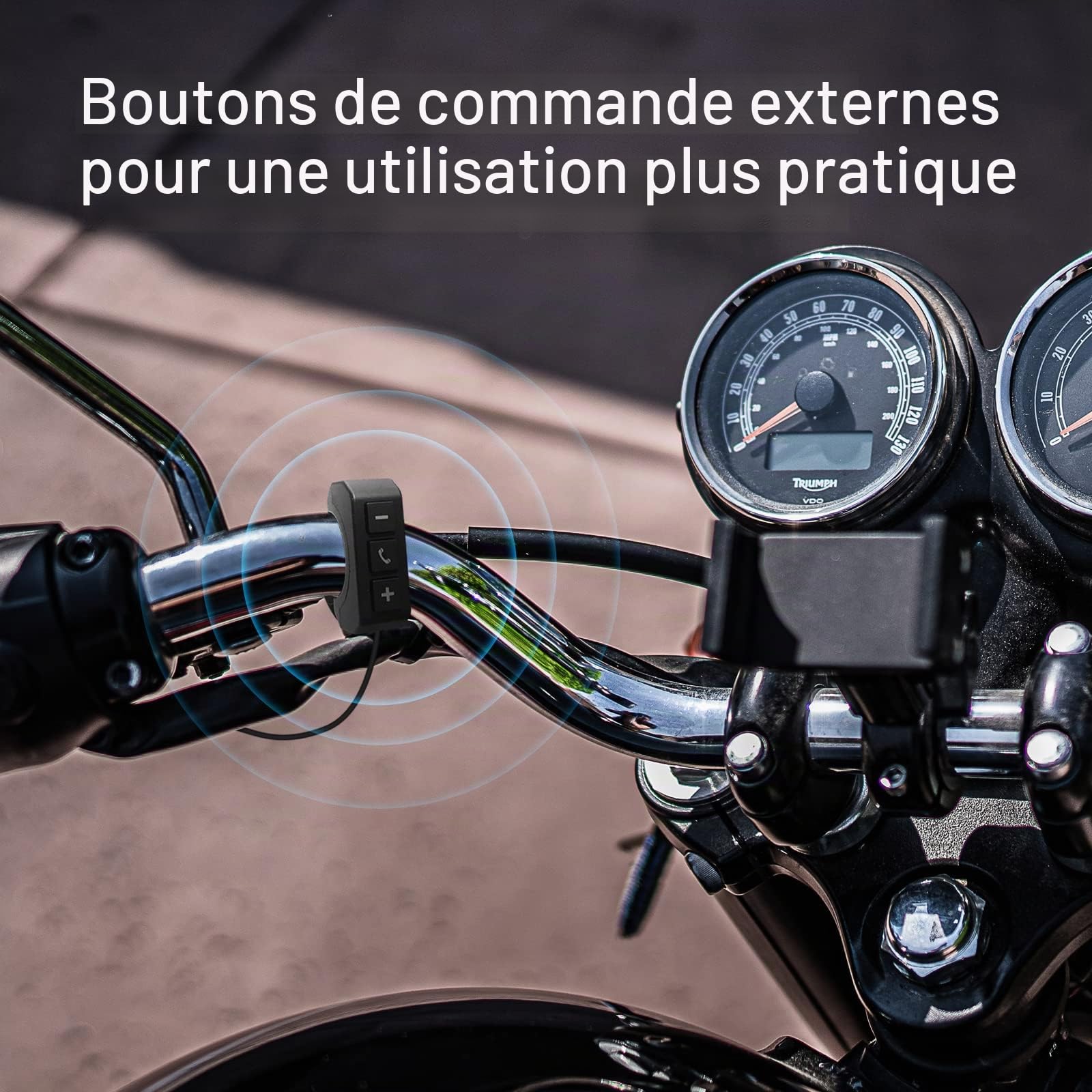 OBEST Casque de Moto Bluetooth 5.0 sans Fil,Kit Bluetooth Casque Moto Réponse Automatique,Son Stéréo,Réduction du Bruit,2000 mAh Batterie Haute énergie,Écouteurs pour Vélo,Ski,Voyage