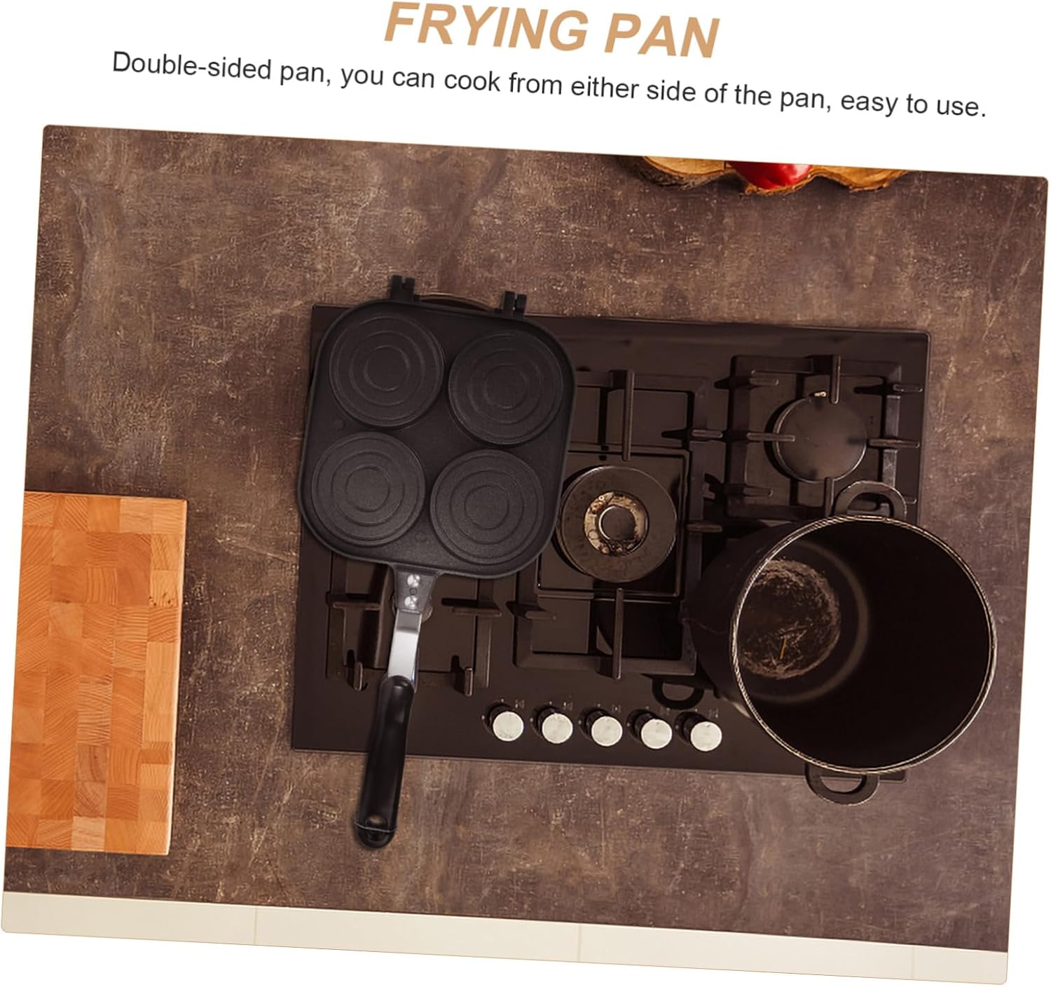 Four Hole Wheel Cake Griddle Double Sided Aluminum Alloy Non Stick Pan