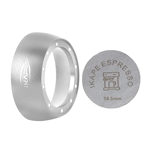 Miniatura 15 de IKAPE Juego de Embudo Dosificador Magnético, Anillo Dosificador de Espresso de 53MM y Filtro de Taza Compatible con Portafiltro Delonghi de 54MM Sin