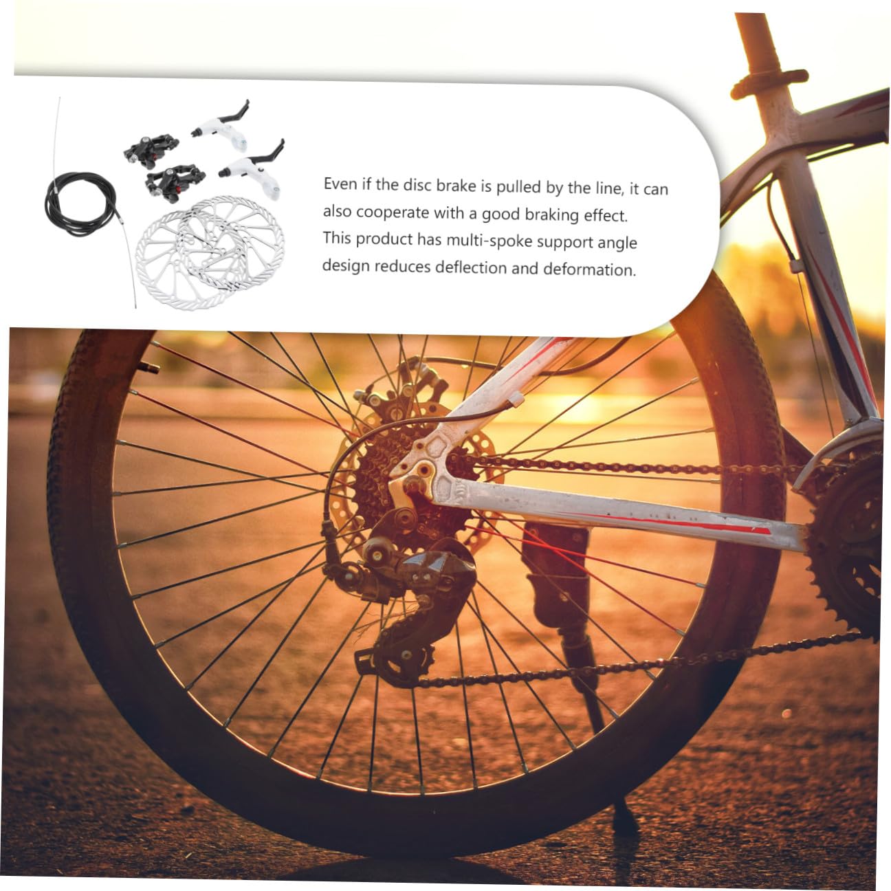 UKCOCO Fahrrad Bremsen Satz Hydraulisch Praktische Fahrradscheibenbremse für Mountainbikes Schwarz Metall und Kunststoff Robust und Alltagstauglich