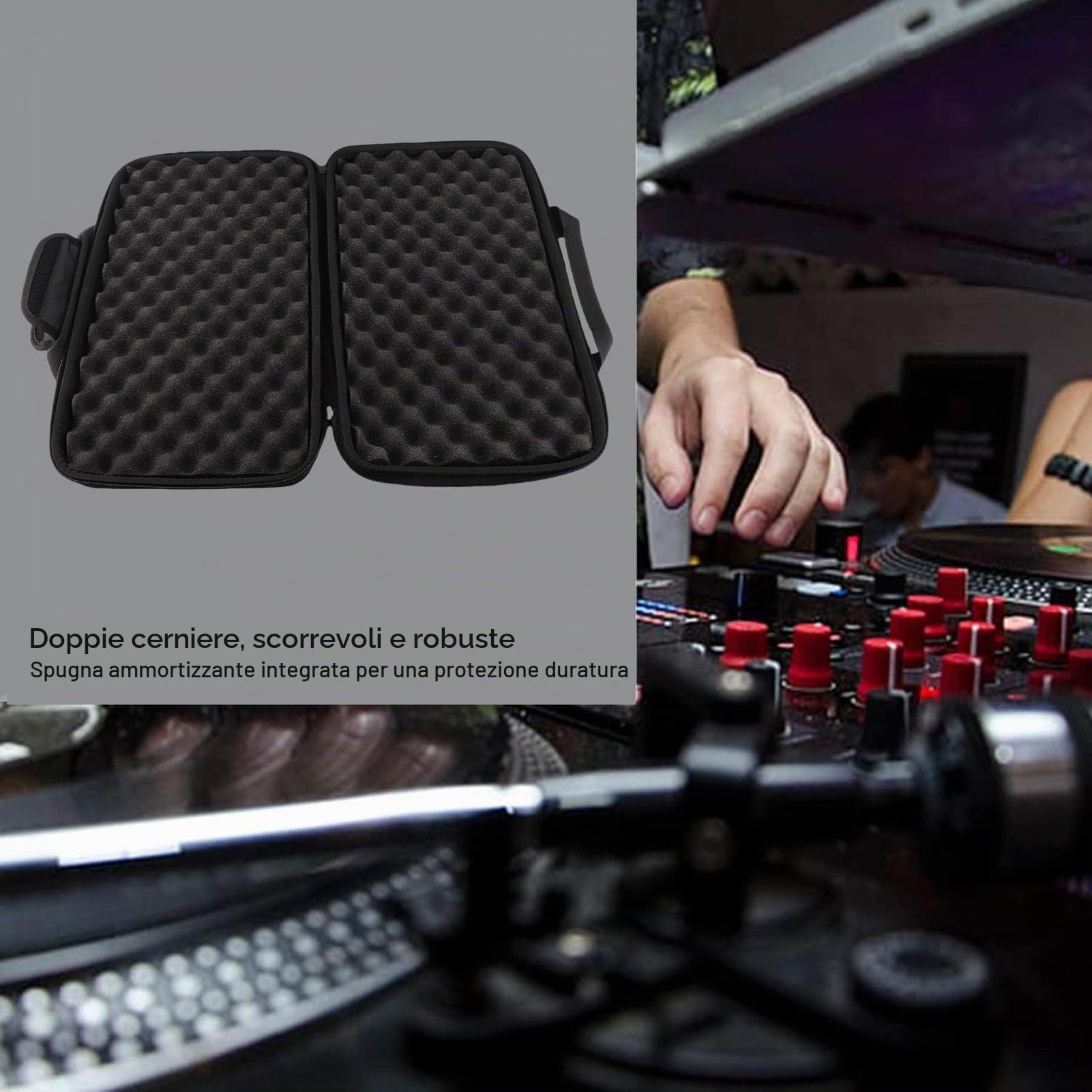 Borsa di Stoccaggio DJ, Custodia da Viaggio Protettiva, Spaziosa e Resistente agli Strappi, Aderente e Pratica, Leggera e Comoda per Controller a Doppio Canale, For DJ Professionisti e Dilettanti
