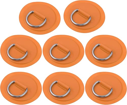 Miniatura 8 de X AUTOHAUX 8 piezas de parche de anillo en D de PVC de acero inoxidable con forma redonda en D para tabla de surf, barco inflable, kayak, canoa
