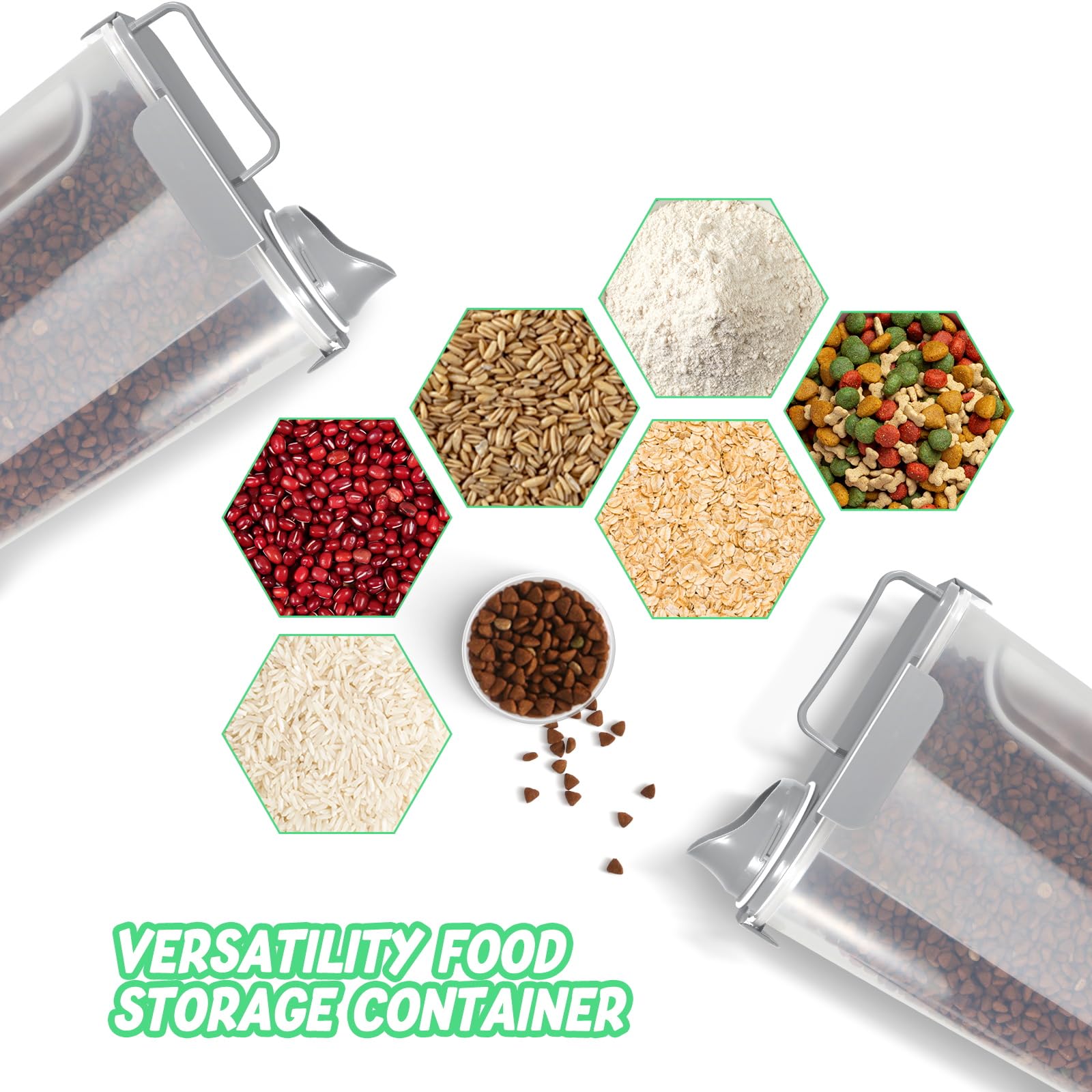 Contenedor hermético de almacenamiento de alimentos para gatos de 10 a 14 libras, contenedor de almacenamiento de alimentos para perros con boquilla grande mejorada, sin BPA, recipientes de