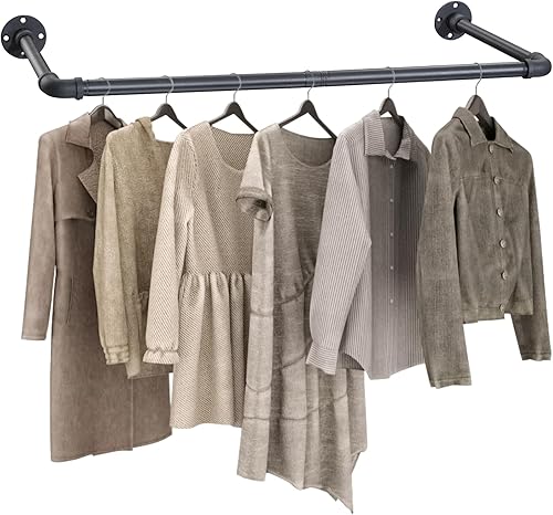 Fayesioal Perchero de ropa industrial de 46 pulgadas para colgar ropa, barra de armario de montaje en pared resistente disponible en Yaxa Venezuela