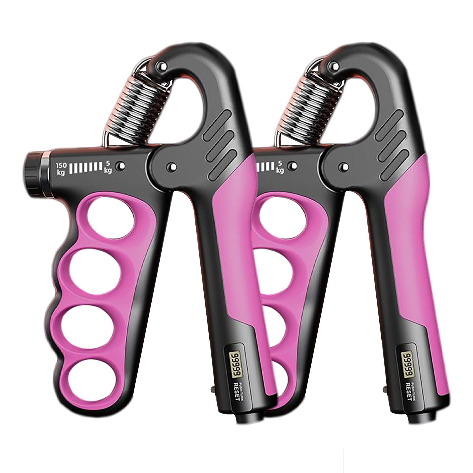 Paquete de 2 entrenadores de fuerza de agarre, 5-100 kg (11-220 libras), fortalecedor de agarre de mano ajustable con contador, equipo de entrenamiento de ejercicio de mano y muñeca para el
