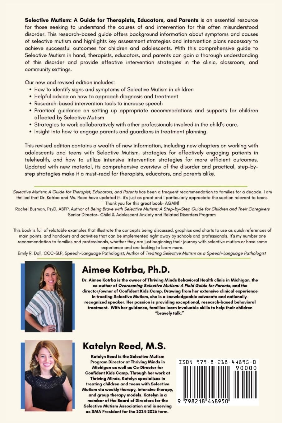 Selective Mutism: An Assessment and Intervention Guide for Therapists, Educators, and Parents: Revised and Updated Edition