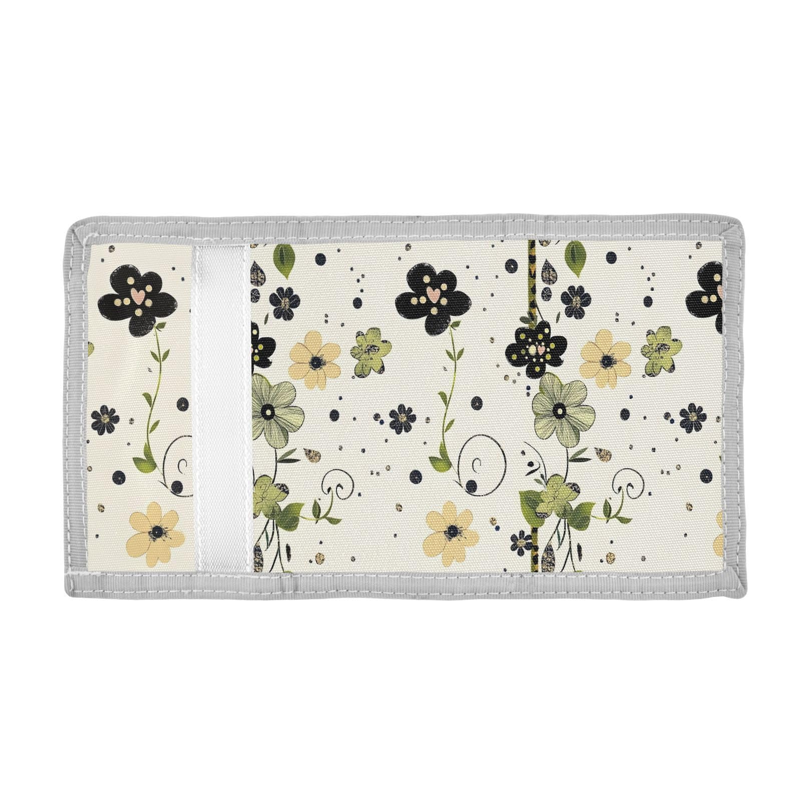 FOLIOSA Kids Wallet for Boys Girls Anime Floral Leaf Print Youth Wallet with Zipper Pocket Card Holders, Novelty Wallet 4.9×2.9 in