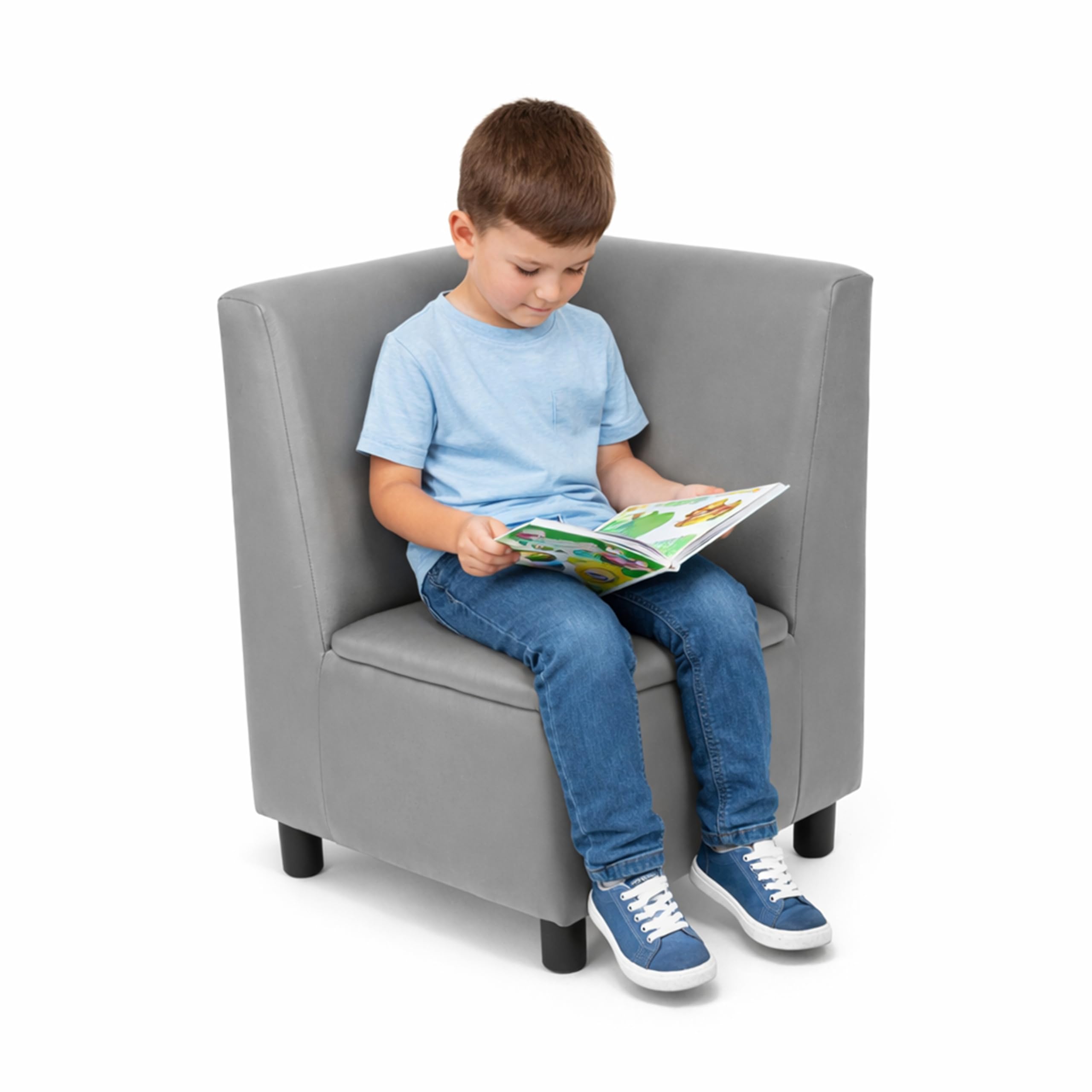 FDP Kid Comfort Collective Modular Corner Armless Armless Chairs, 2-Pack - Gray
