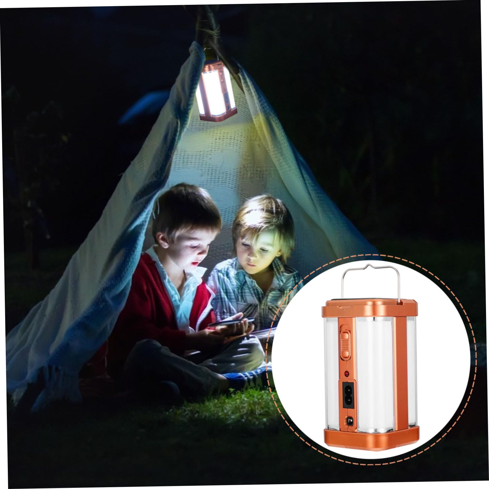 Lámpara de Camping Portátil 4v 1100mah Iluminación de Cuatro Lados Lámpara de Exterior Abs Ligera y Recargable para Acampar al Aire Libre