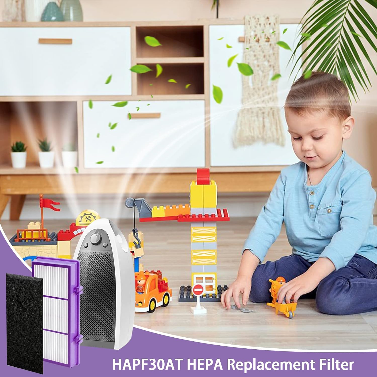 HAPF30AT-Total Air HEPA Type Filter Compatible with Holmes AER1 Aller-gen Remover Filter for HAPF300AP-U4 and HAP242-NU, Funmit 4 True HEPA Filters & 8 Activated Carbon Pre-Filters, Purple - Image 7
