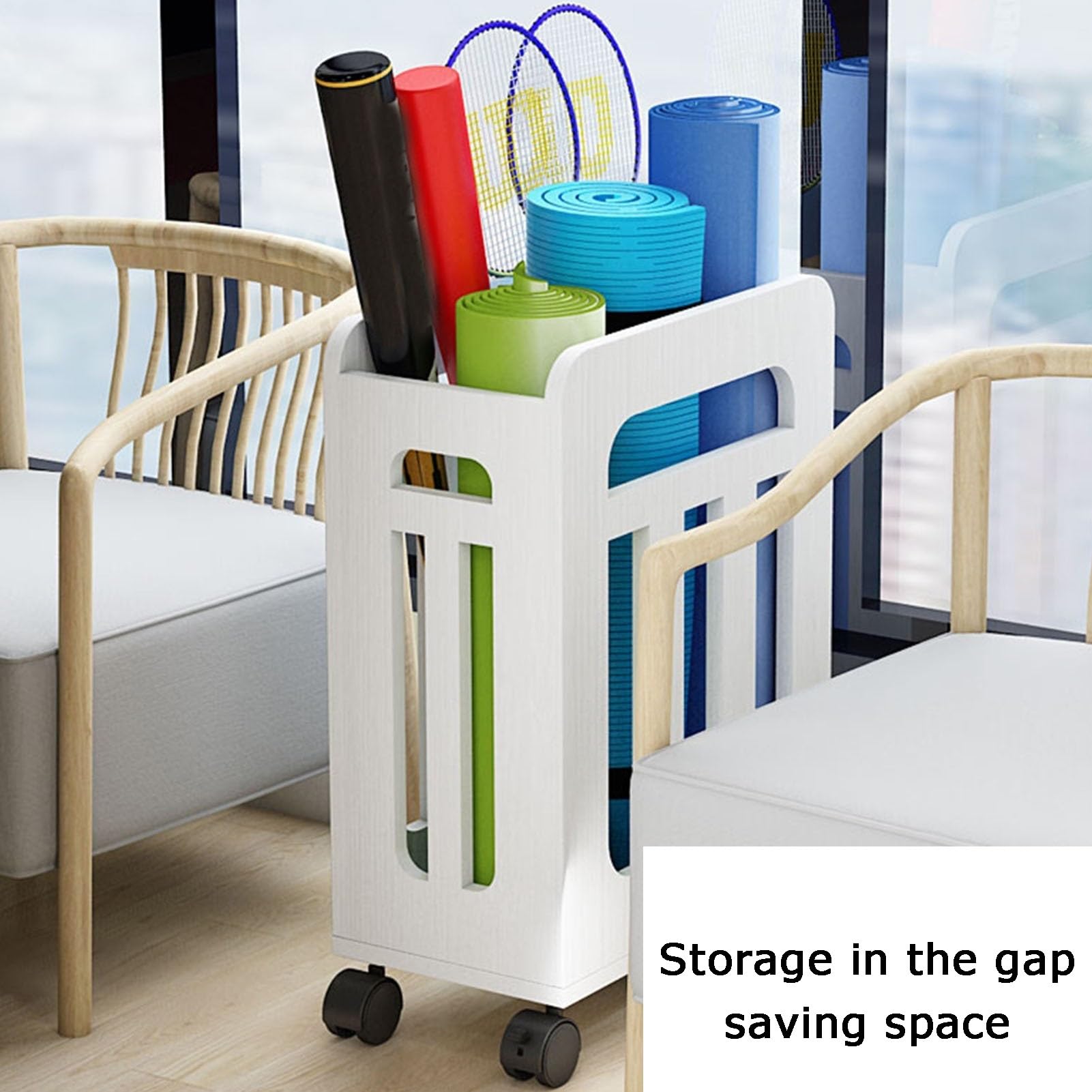 Supporto per Racchette da Tennis, Organizer per Attrezzature Sportive, per palestre, Club, scuole, stadi (Solo Supporto) (Bianco)