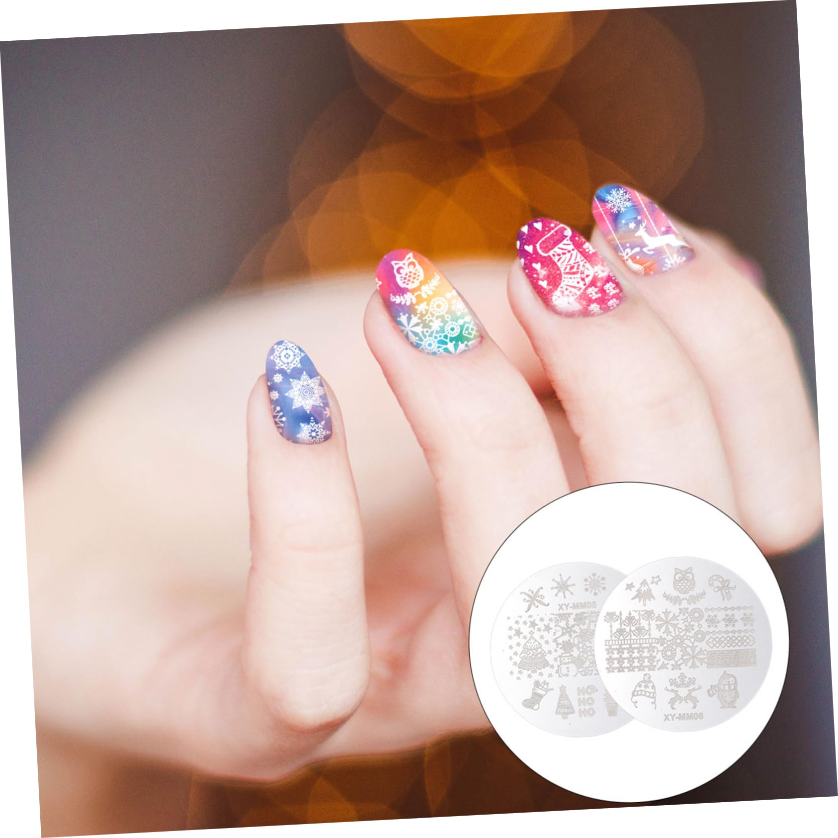 Healvian 30pezzi Piastre Per Stampa Unghie Natalizie Kit Di Stamping Per Nail Art Con Temi Di Natale Come Alberi e Fiocchi Di Accessori Manicure Per Decorazioni Festive